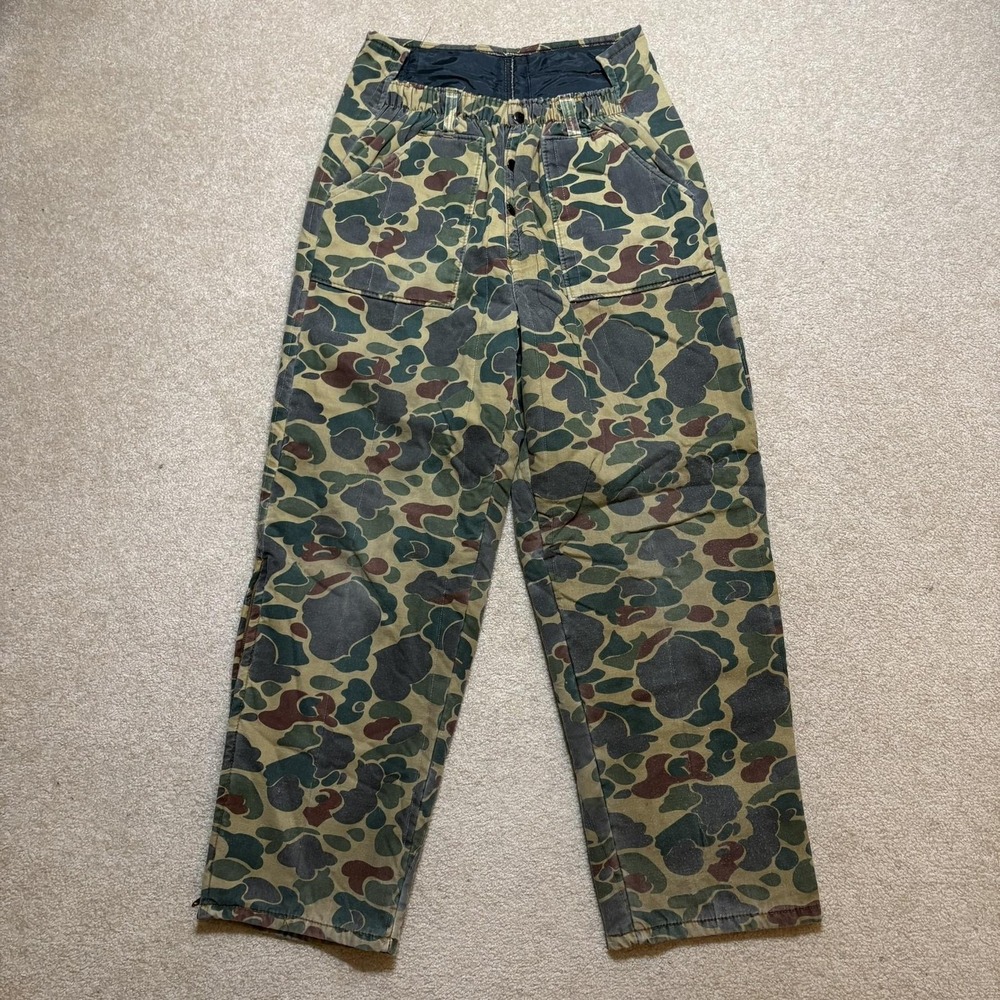 Vtg American Field Snow Pants Mens 36x30.5 Duck Camo Frog Insulated Hunting Army